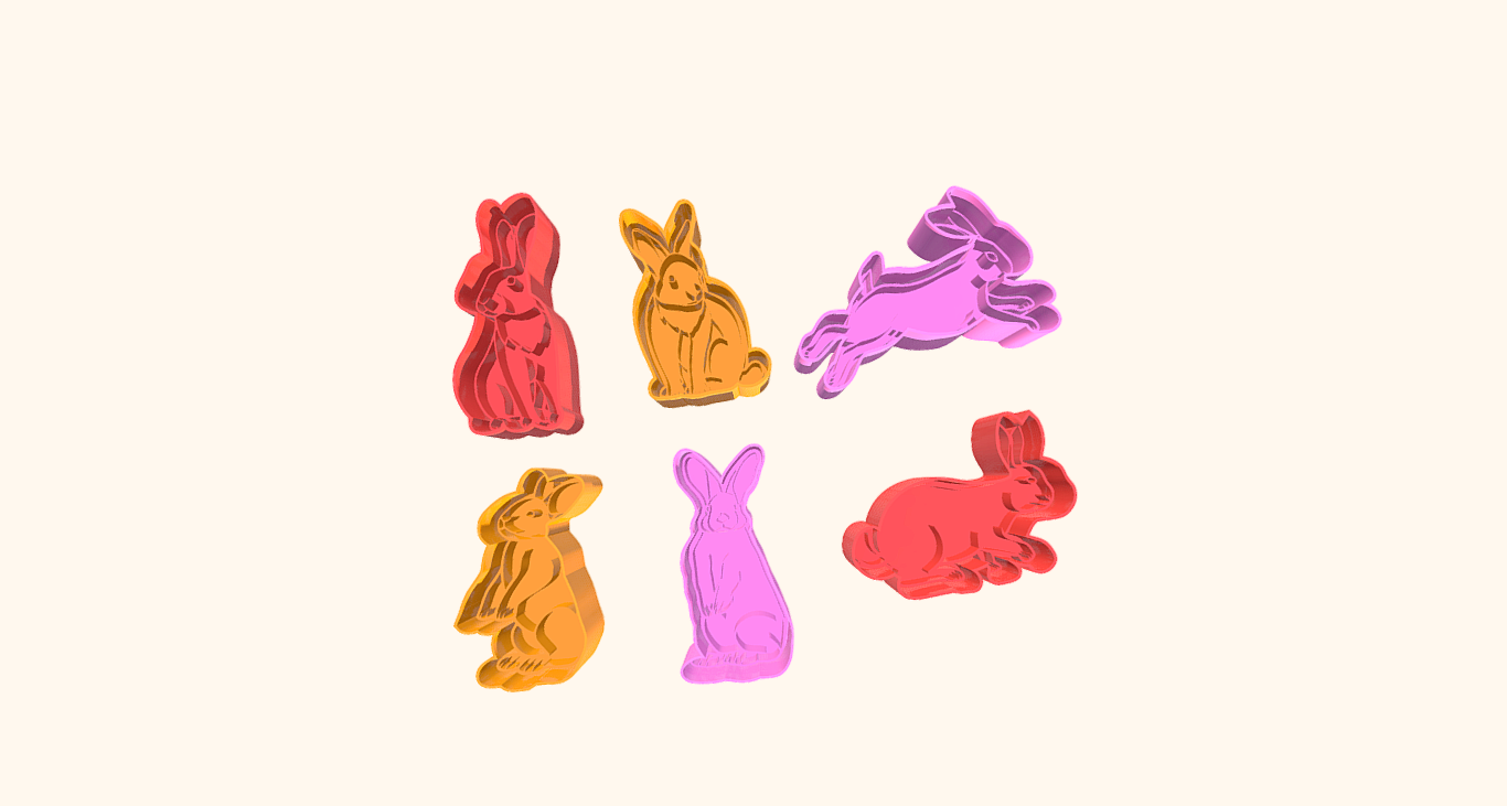 Easter Bunny Cookies Cutters Set from Cults3D