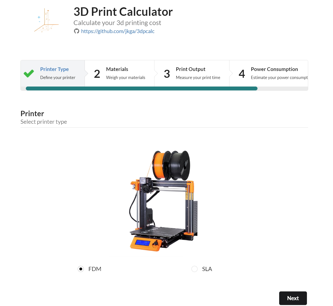 3dpcalc 3D Print Calculator