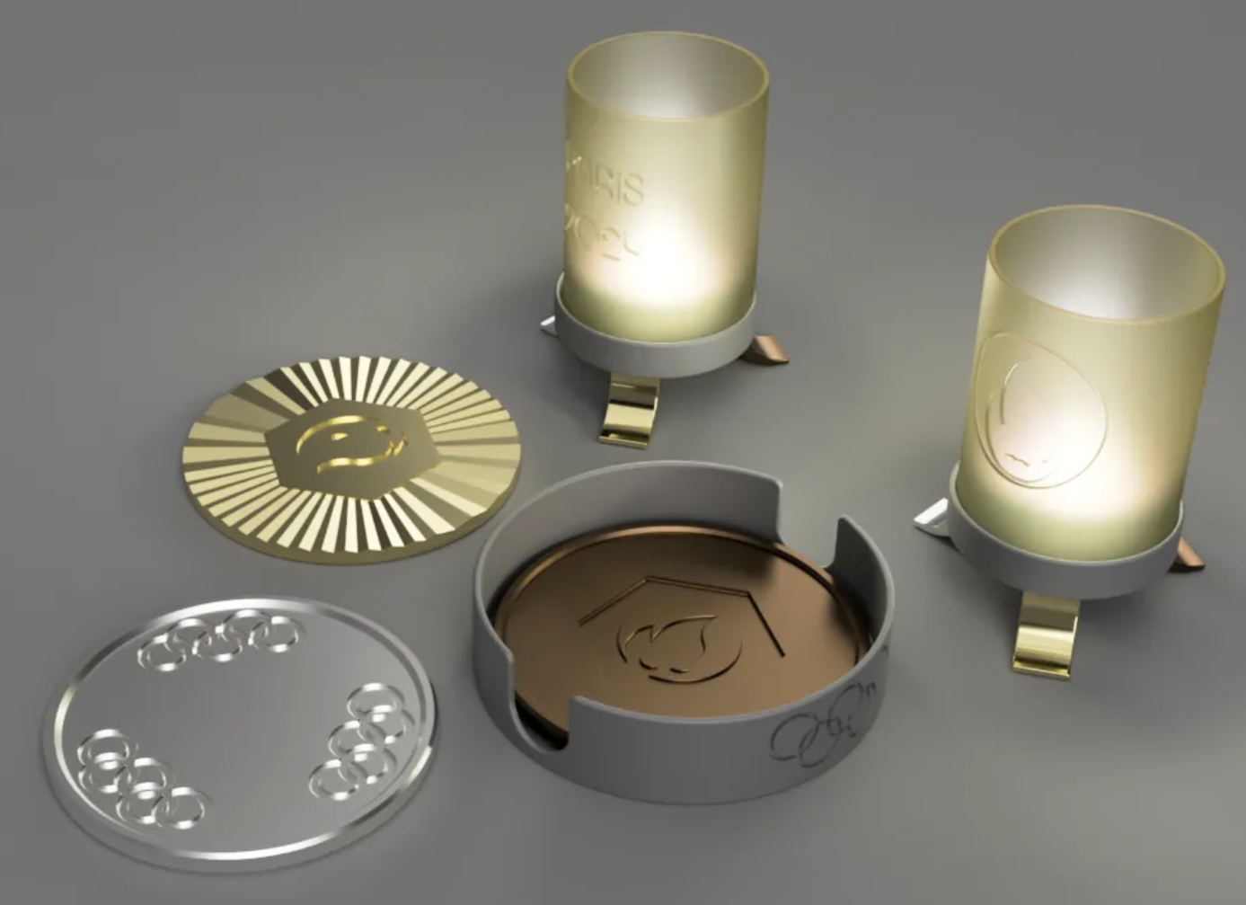 2024 Olympic Games Tea Lights and Coasters 3D Models