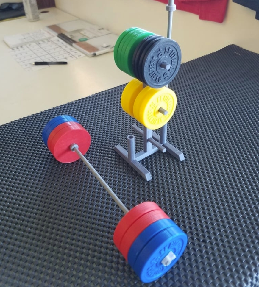 Desktop Olympic Weight Set 3D Model