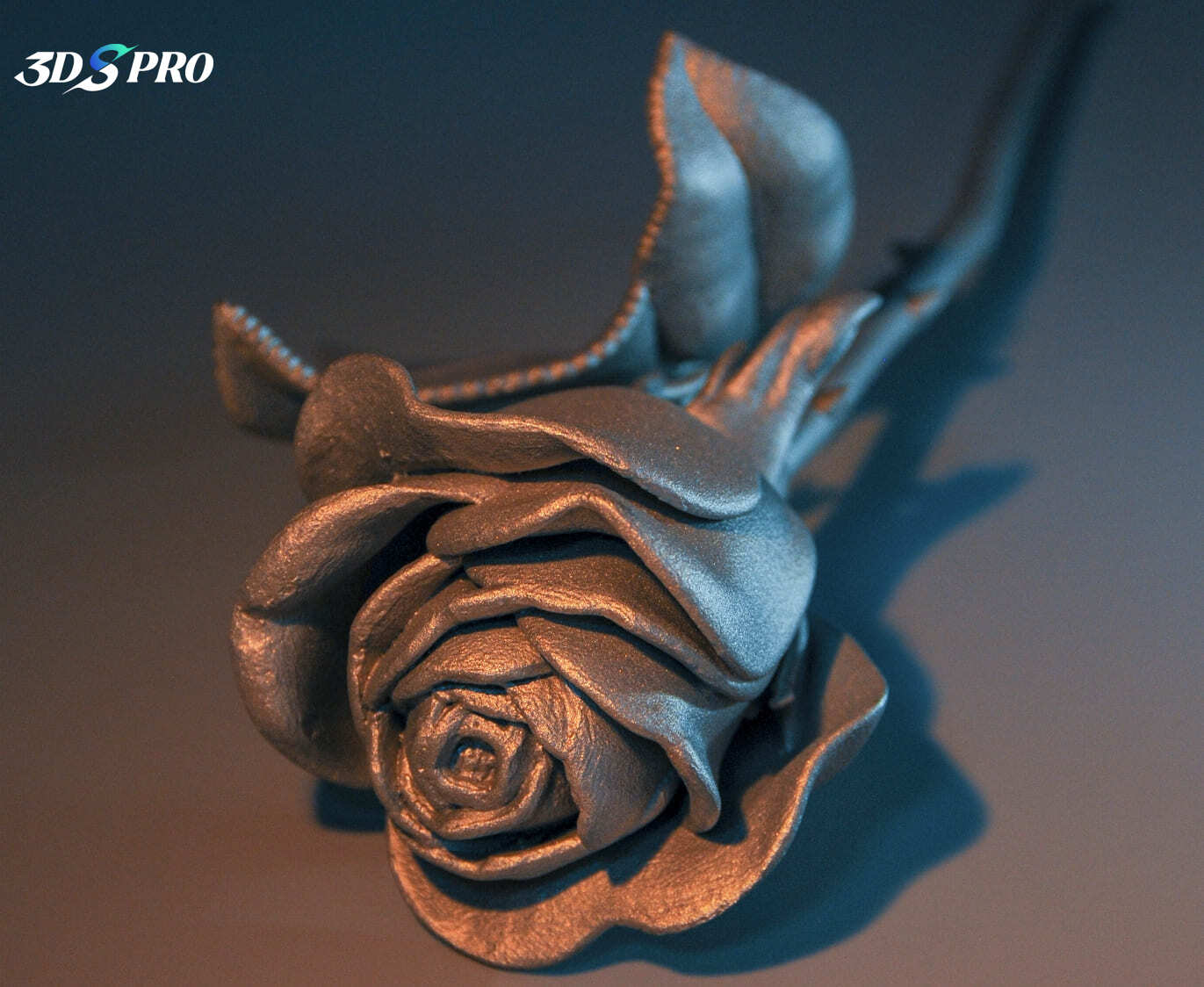 3d printed rose_bead blasted