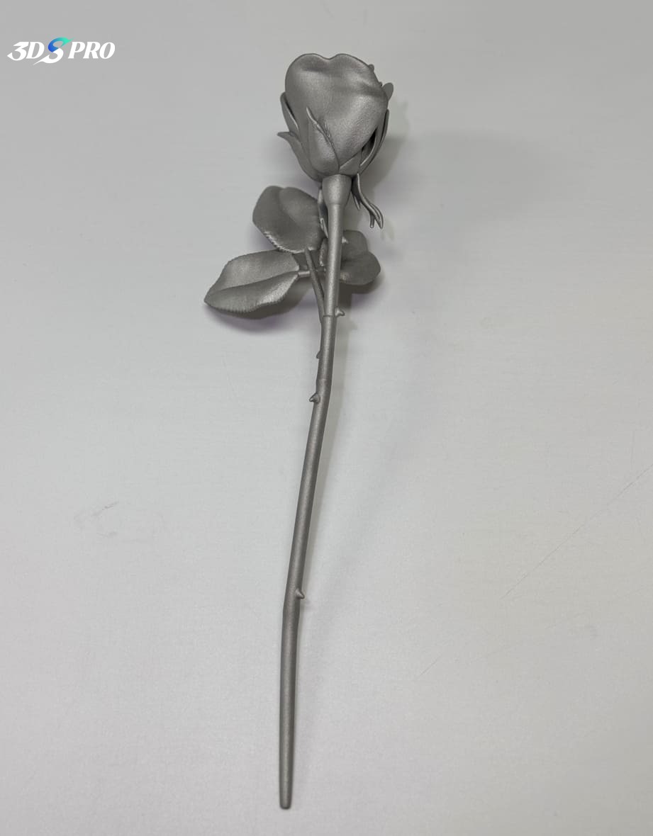 metal 3d printed rose_bead blasted