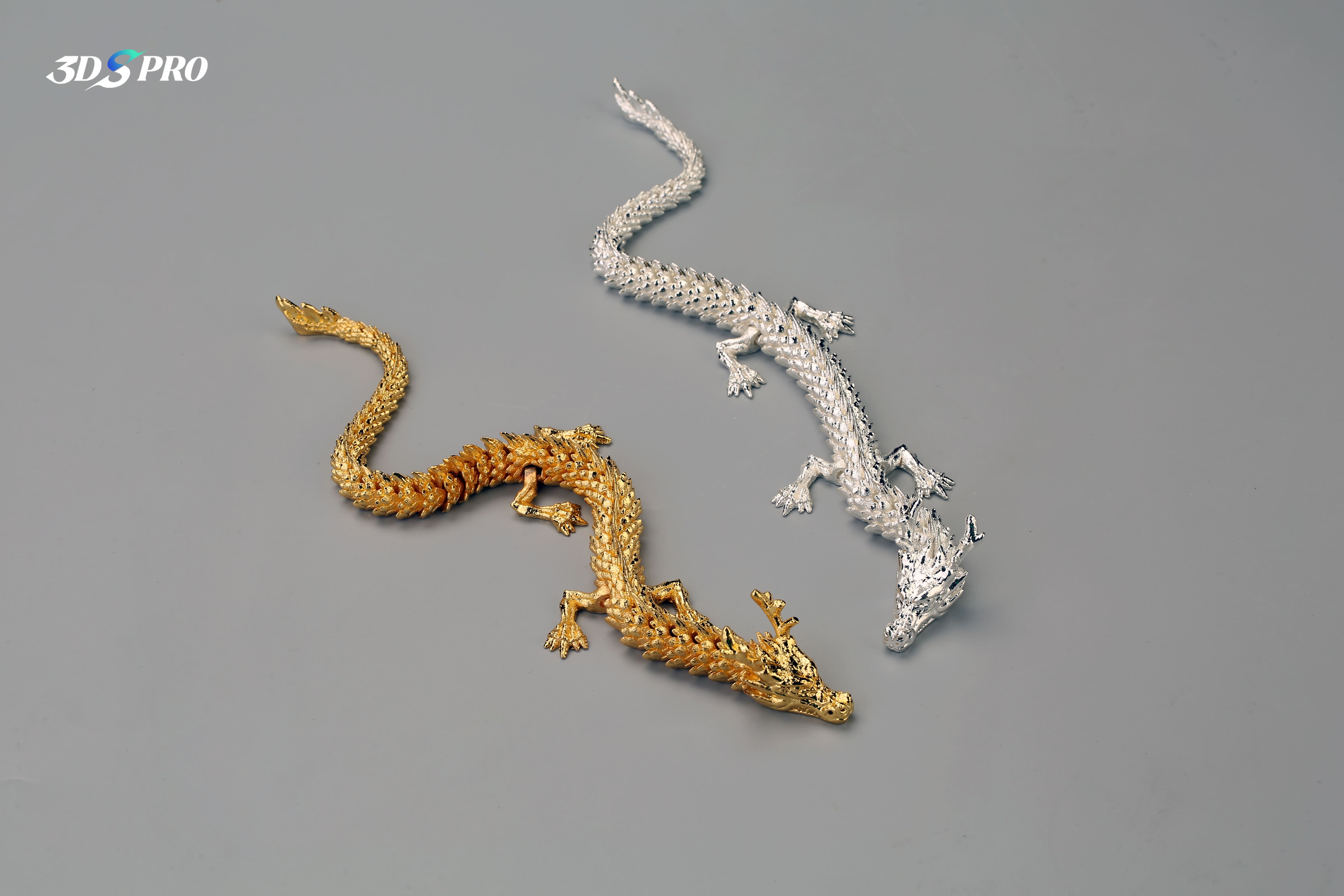 3d printed articulated dragon_metal 3d printed