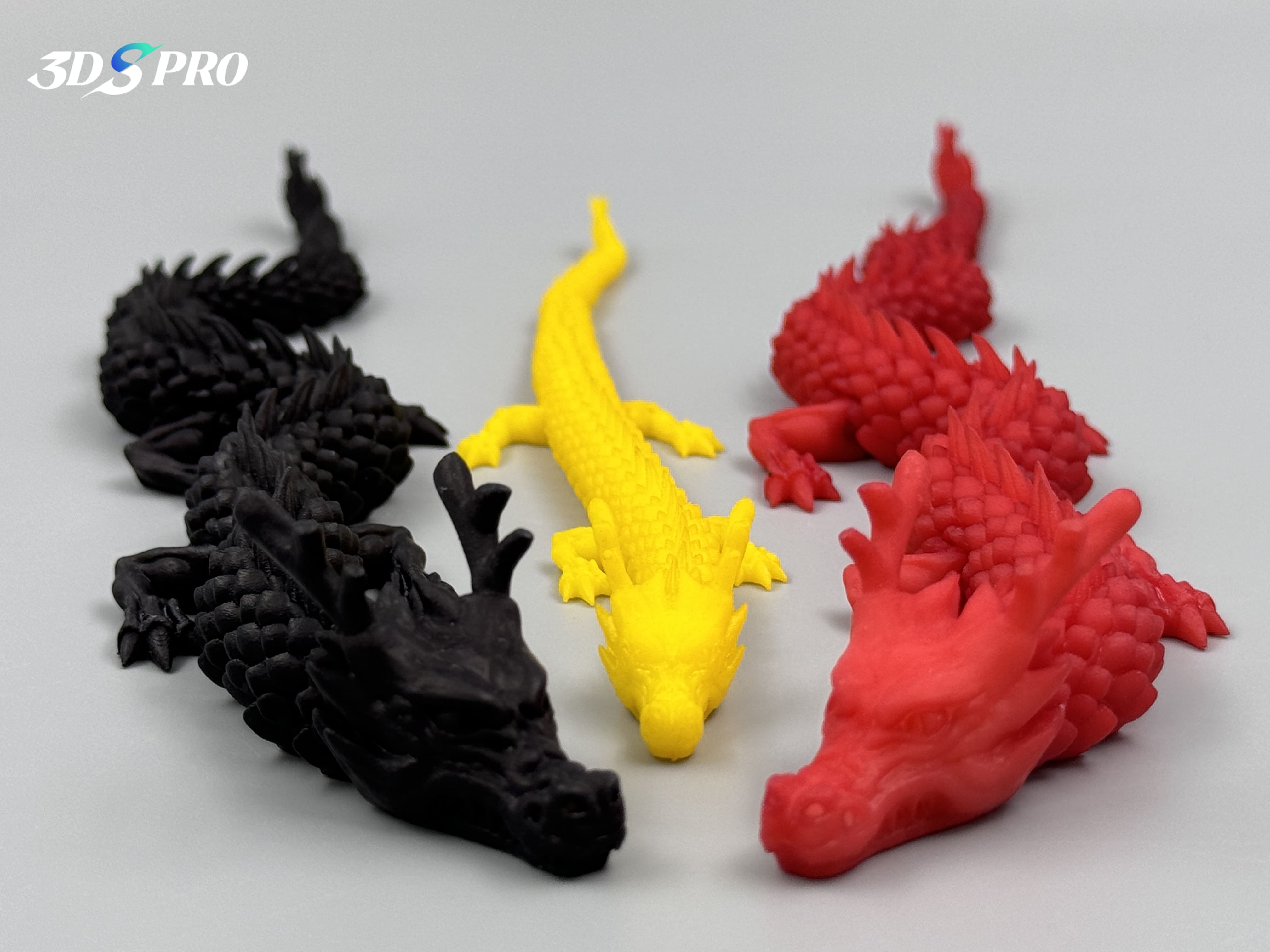 dyed 3d printed dragons