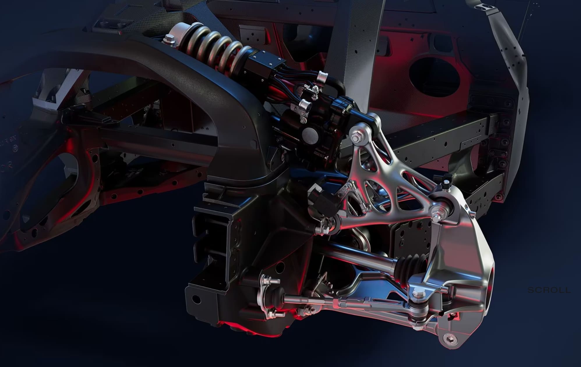 ferrari f80 suspension system-metal 3d printed