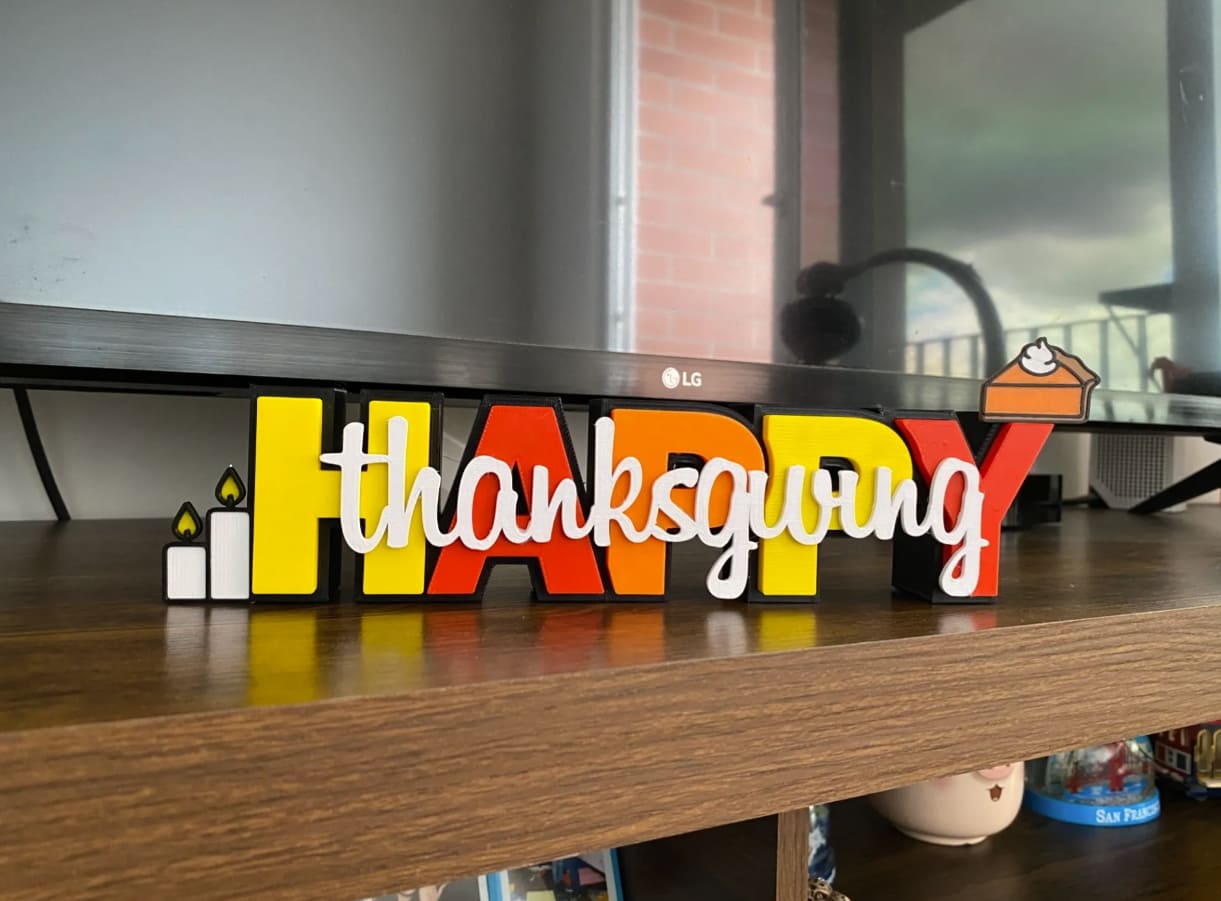 3d printed thanksgiving sign